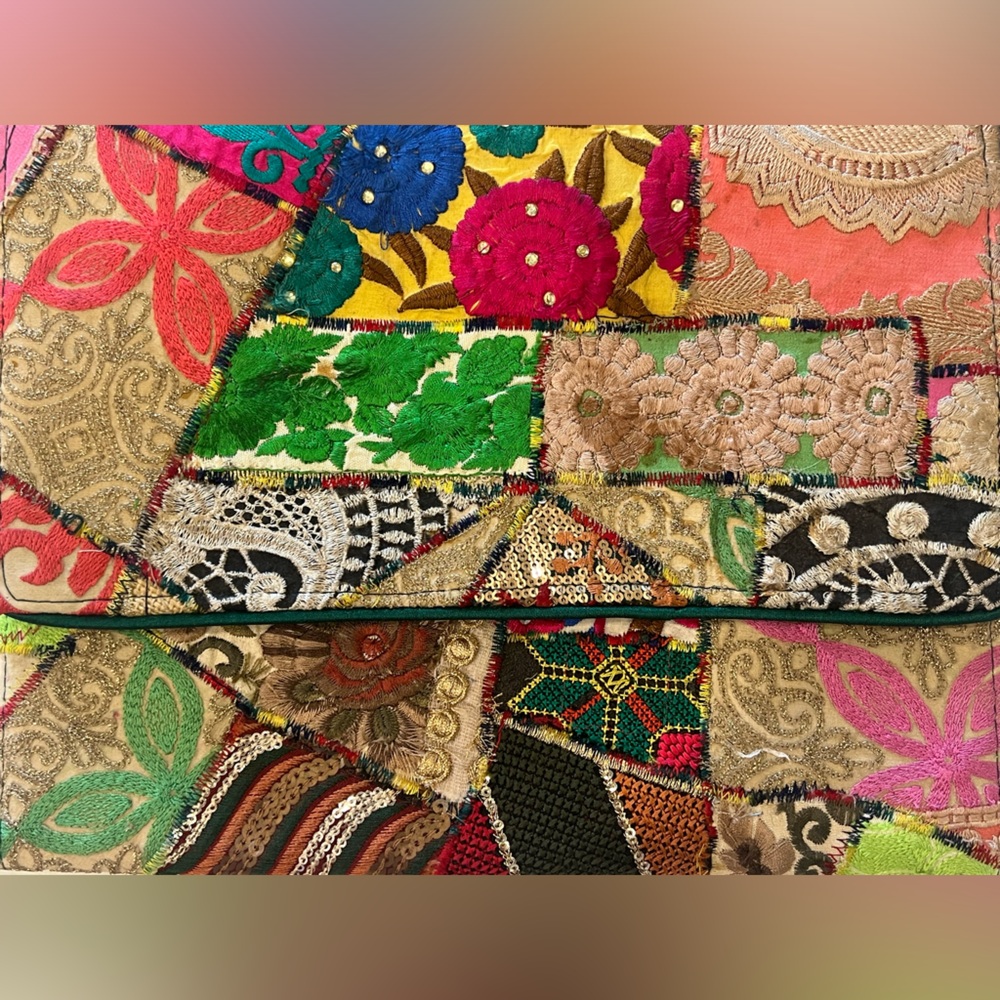 Multi Color Ethnic Patchwork Embellished Envelope… - image 4